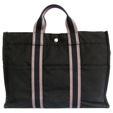 hermes canvas tote black|hermes tote bag vintage.